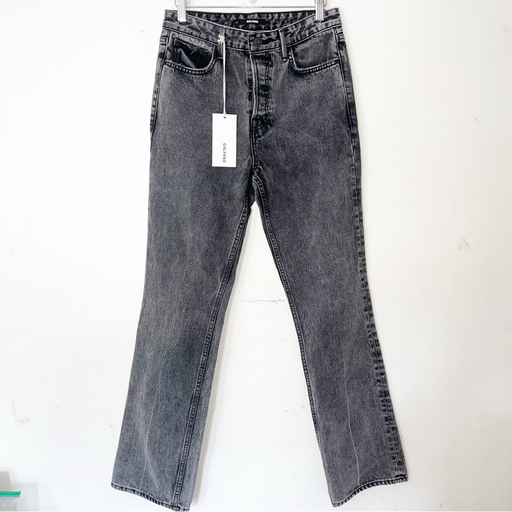 NWT GRLFRND jeans Grey Black Sz 26 Straight Leg